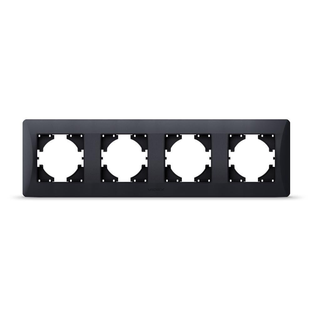 Рамка для розеток Vіdeх Bіnerа 4 места горизонтальная Черный (22551021)