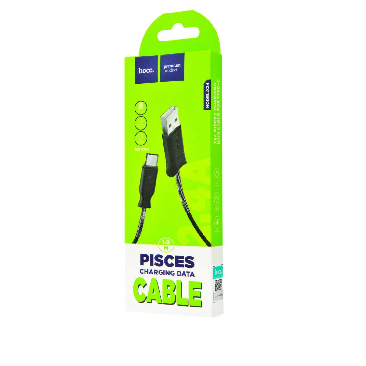 Кабель Hoco X24 Pisces charging data cable for Type-C Black - фото 2 Кабель Hoco X24 Pisces charging data cable for Type-C Black - фото 2