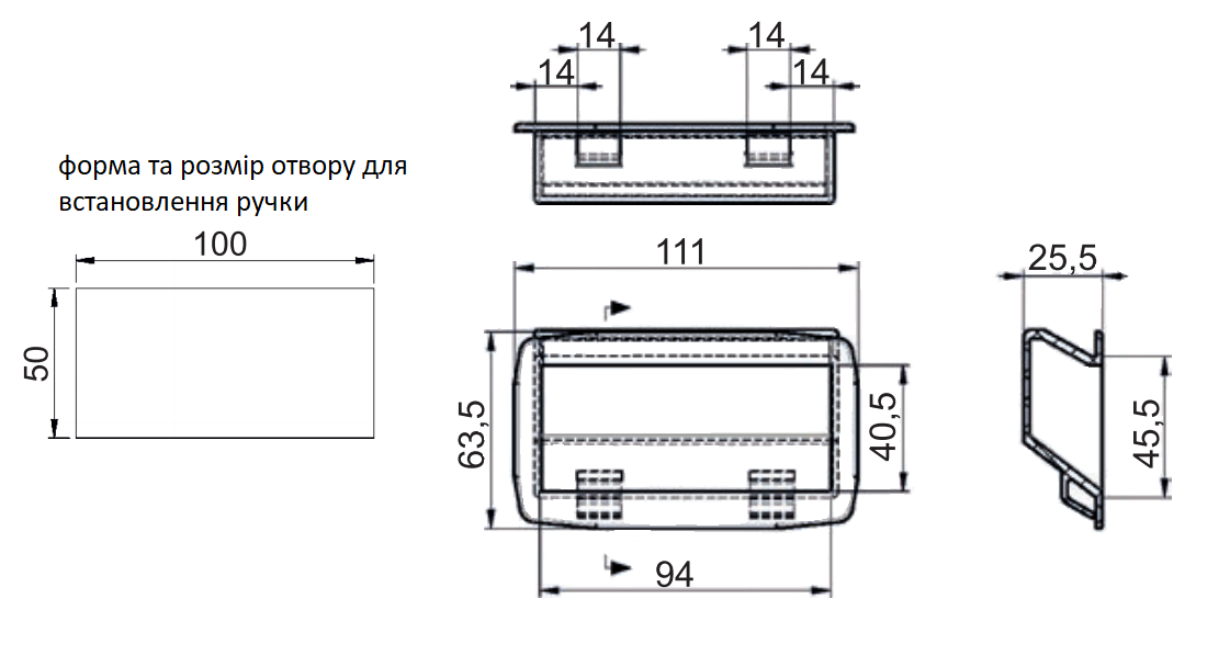 Ручка промышленная полиамидная для электрических шкафов Черный (4.102.001) - фото 2