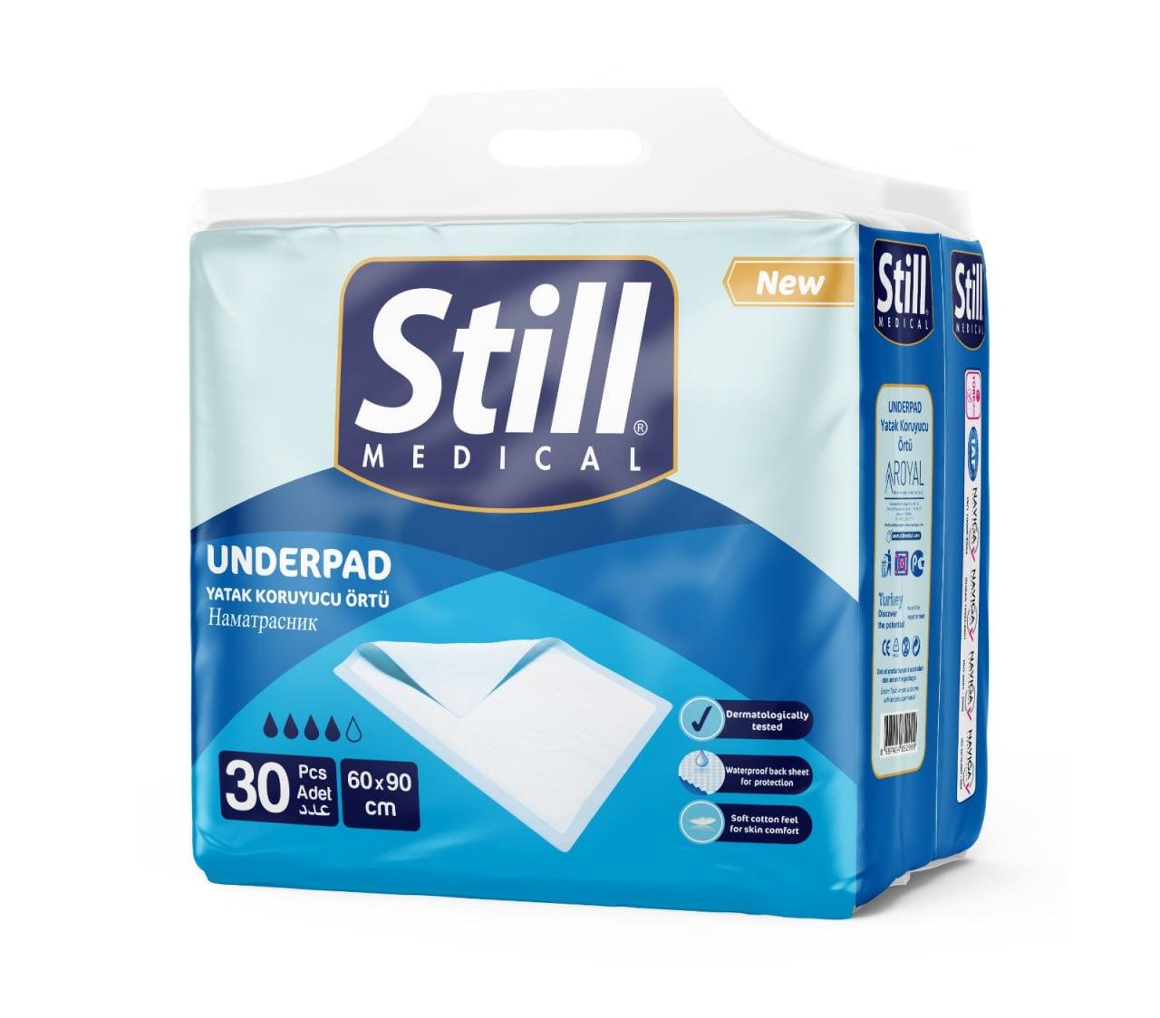 Пелюшки гігієнічні поглинаючі STILL Underpad 60x90 см 30 шт. (000006272) Пелюшки гігієнічні поглинаючі STILL Underpad 60x90 см 30 шт. (000006272)