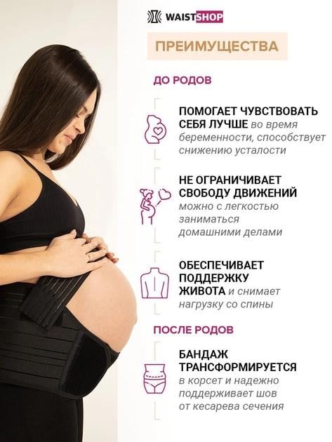 Пояс-бандаж для беременных Sofia Amber родильный и послеродовой М Черный (2927) - фото 2 Пояс-бандаж для беременных Sofia Amber родильный и послеродовой М Черный (2927) - фото 2