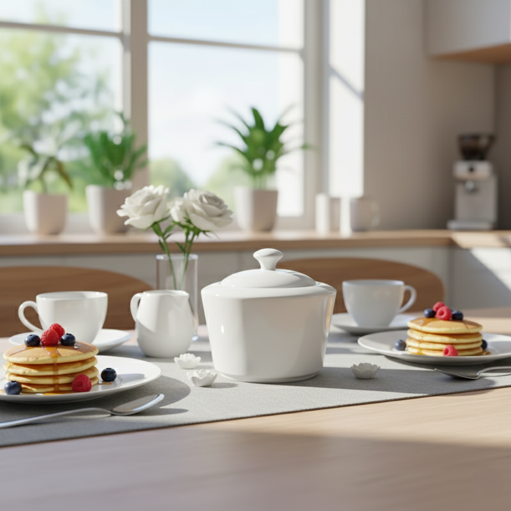 Сахарница Sakura из костяного фарфора 300 мл (23315616) - фото 4 Сахарница Sakura из костяного фарфора 300 мл (23315616) - фото 4