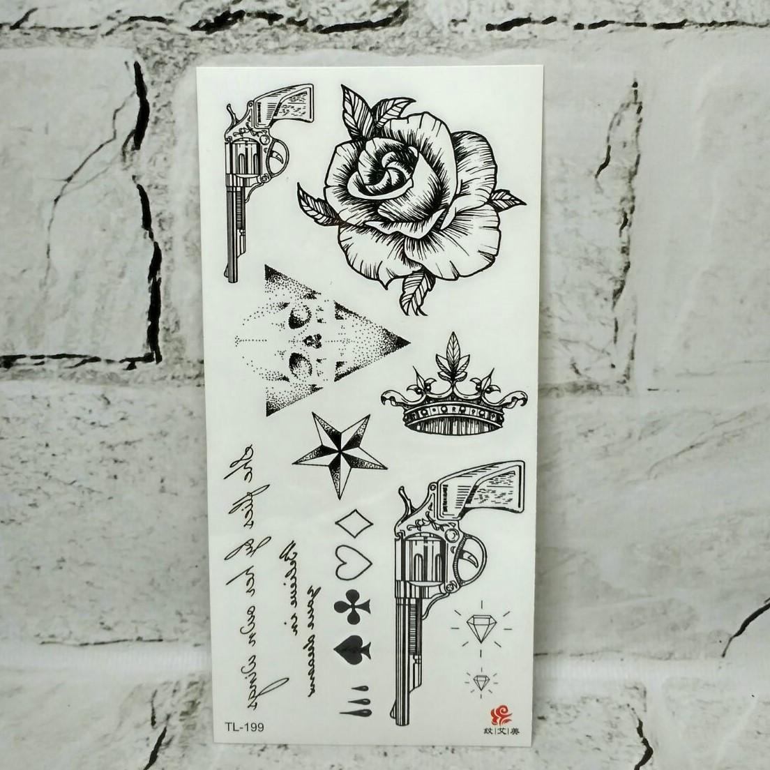 Тату тимчасові Мікс аркуш 9x19 см (TL-199)
