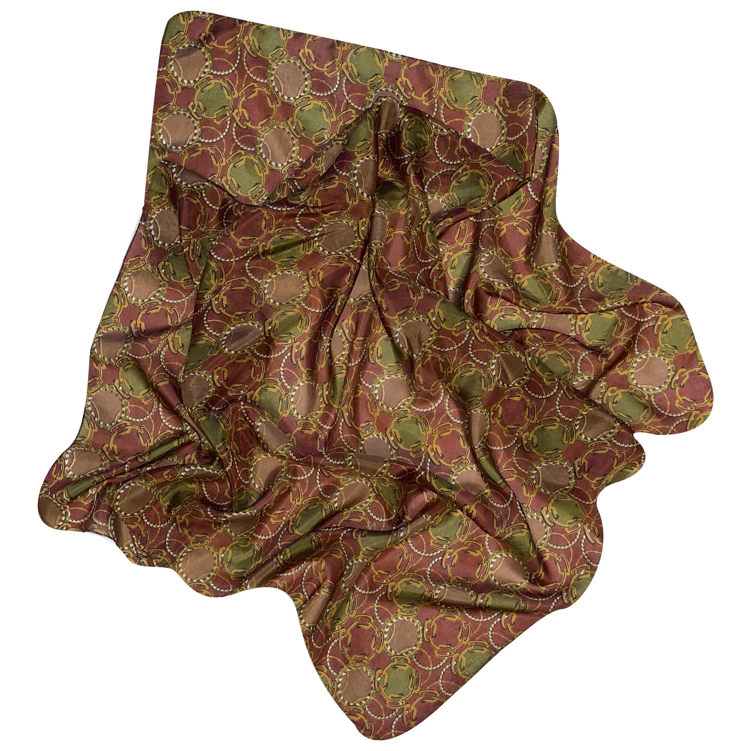 Платок шелковый Silk Route 90х90 см Коричневый (1749)