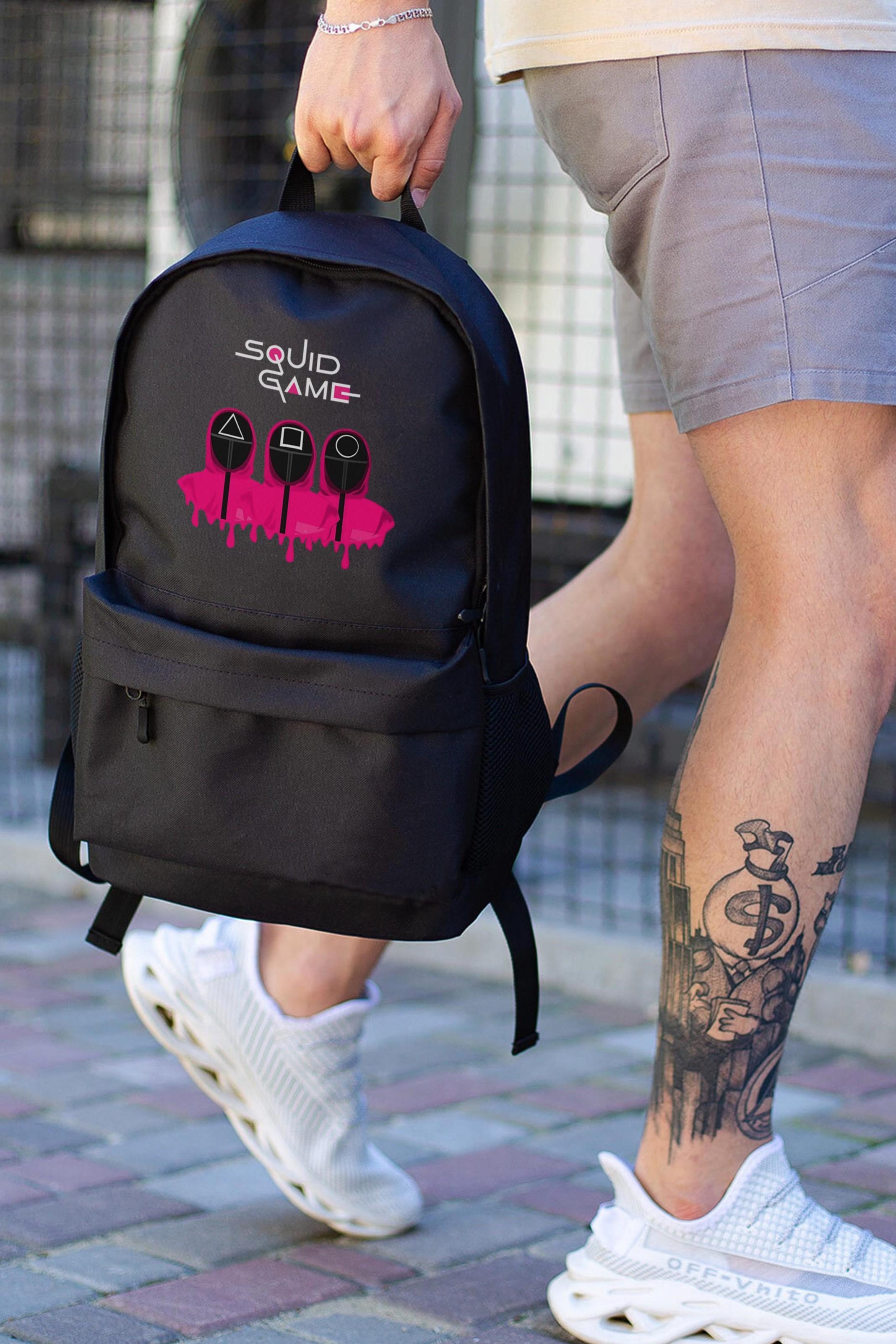 Рюкзак повседневный Without с принтом Squid Game Black (8055306)
