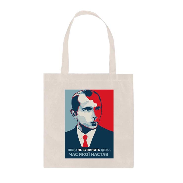 Эко-сумка шопер с принтом Бандера повседневная Белый