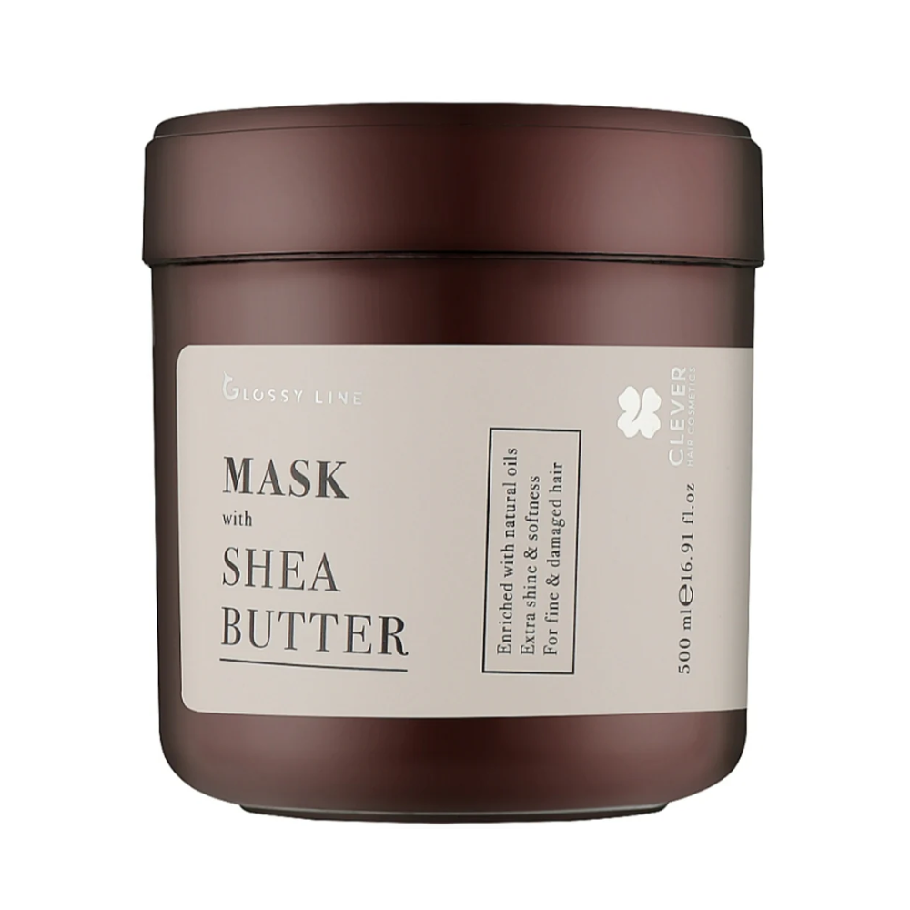 Маска з олією Ши для блиску волосся Clever Hair Cosmetics Glossy Line Mask 500 мл