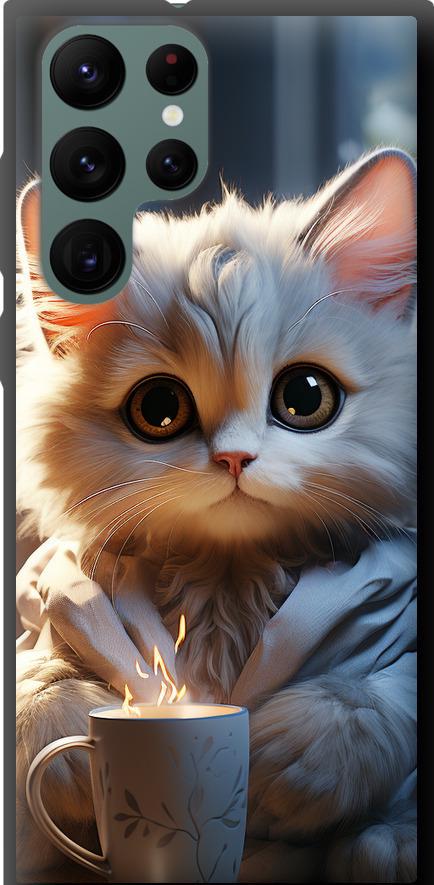 Чехол на Samsung Galaxy S22 Ultra White cat (5646b-2500-42517)