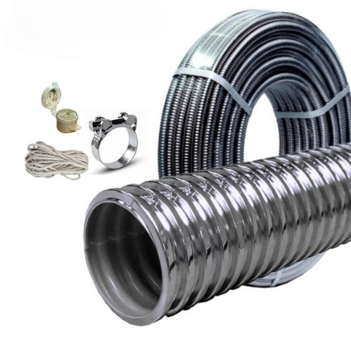 Гофра для генератора с комплектующими хомут герметик асбестовая нить Ø 12 мм