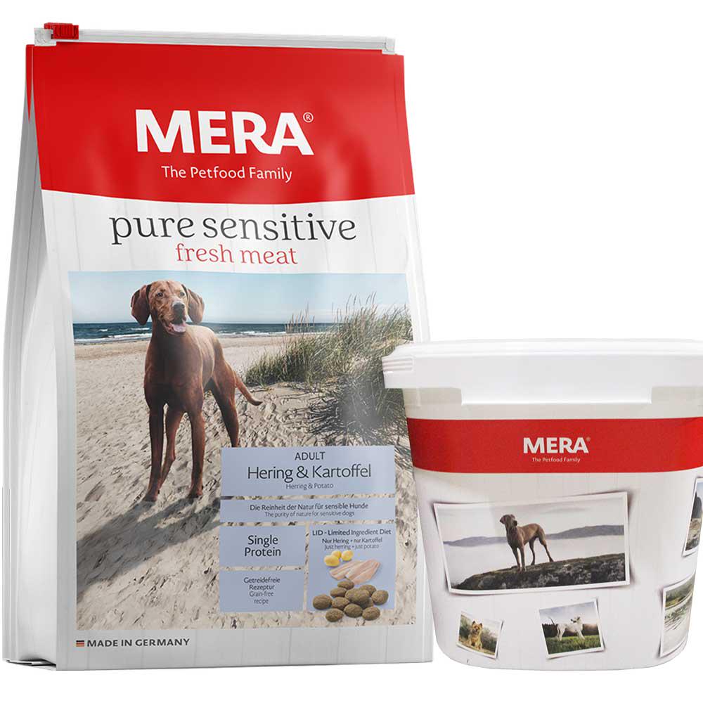 Сухой корм Mera ps fresh meat Hering&Kartoffel для взрослых собак 12,5 кг + контейнер (107858)