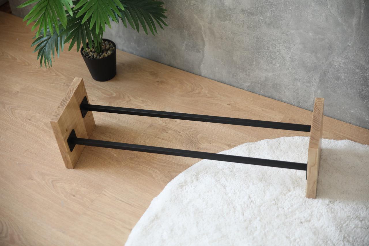 Полочка для обуви Shoe holder из металла и дерева 60х20х20 см (ML-81.3) - фото 5
