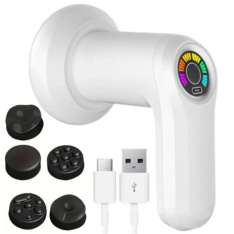 Массажер антицеллюлитный для тела с 5 насадками USB Белый (23457586301_394)