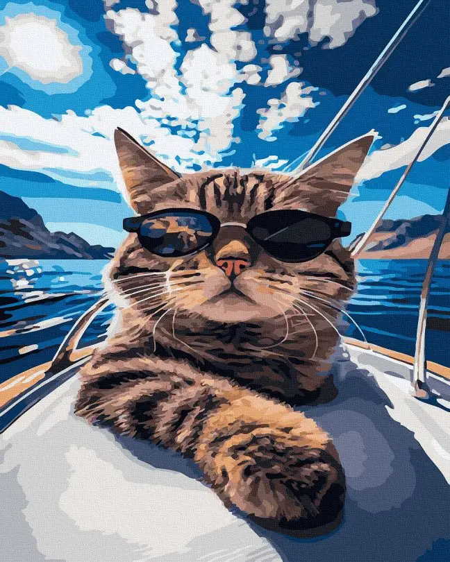 Картина по номерам Brushme Кот в очках 40x50 см (BK-GX45779) Картина по номерам Brushme Кот в очках 40x50 см (BK-GX45779)