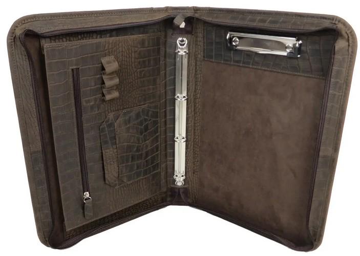Папка деловая из натуральной кожи Portfolio Коричневый (super420_Port1021 croco brown)