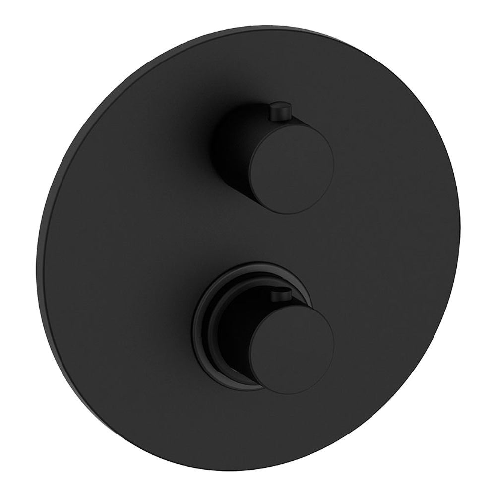 Смеситель для душа с термостатом Paffoni Light на 2 выхода Черный матовый (LIQ018NO)