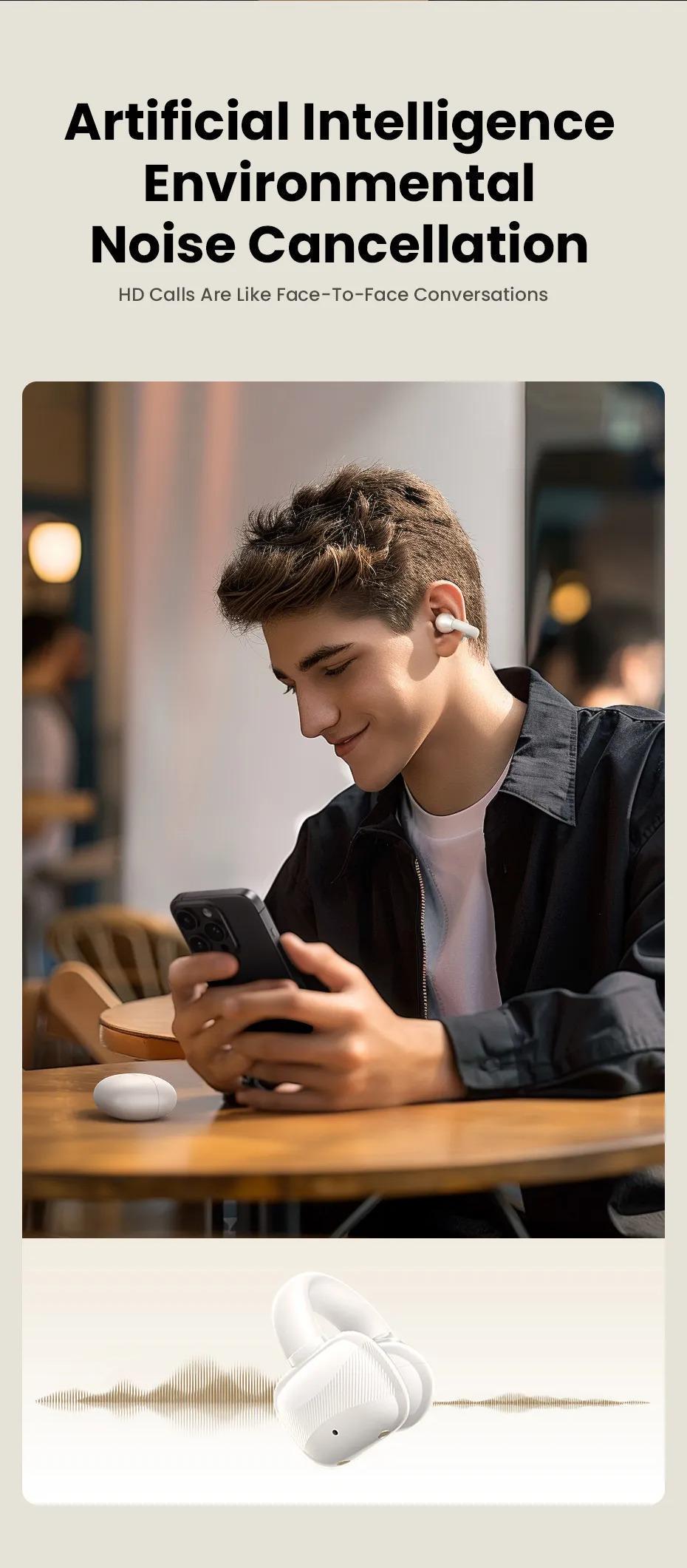 Навушники бездротові UGREEN HiTune S3 Bluetooth 5.4 IPX5 відкритого типу до 30 годин и Чорний (45785) - фото 14 Навушники бездротові UGREEN HiTune S3 Bluetooth 5.4 IPX5 відкритого типу до 30 годин и Чорний (45785) - фото 14