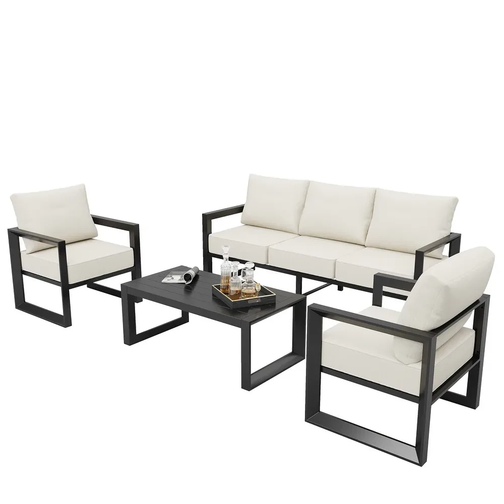 Комплект уличной мягкой мебели в стиле Loft с металлическим каркасом (KS-1321-YR)