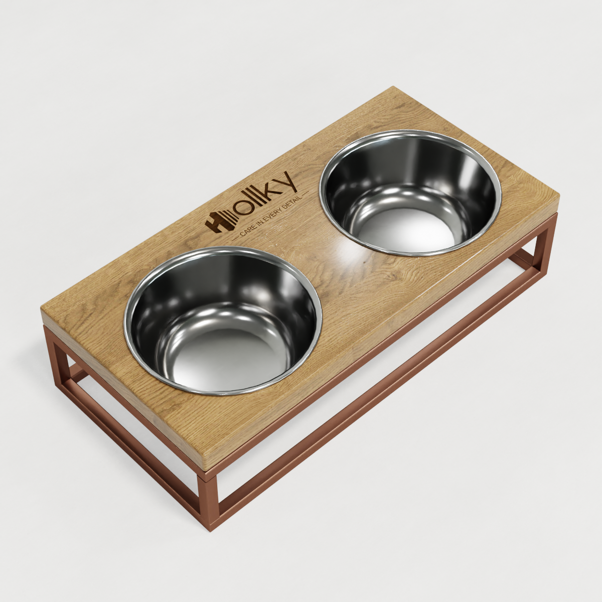 Миски на підставці для маленьких собак і котів Hollky Base S 2х0,45 л (BS-36187-GLNT) - фото 8 Миски на підставці для маленьких собак і котів Hollky Base S 2х0,45 л (BS-36187-GLNT) - фото 8