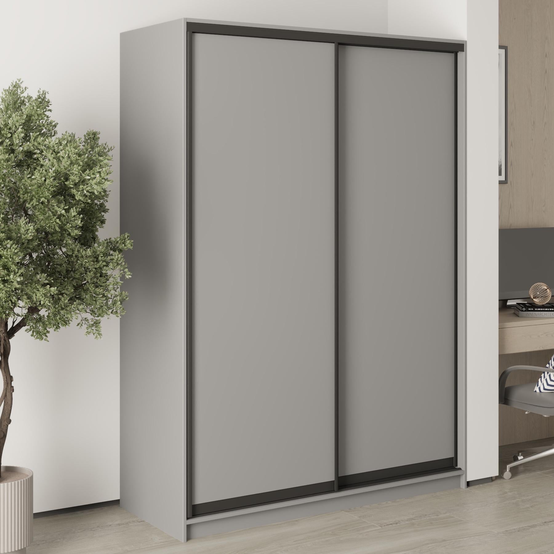 Шкаф-купе двухдверный MebelStar Комбо BG 2 ДСП 150x60x210 см Серая мышка (MBS-11520) Шкаф-купе двухдверный MebelStar Комбо BG 2 ДСП 150x60x210 см Серая мышка (MBS-11520)