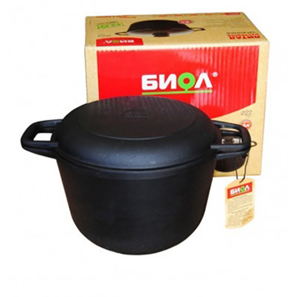 Кастрюля чугунная с крышкой-сковородкой Биол 3 л (0203) - фото 2 Кастрюля чугунная с крышкой-сковородкой Биол 3 л (0203) - фото 2