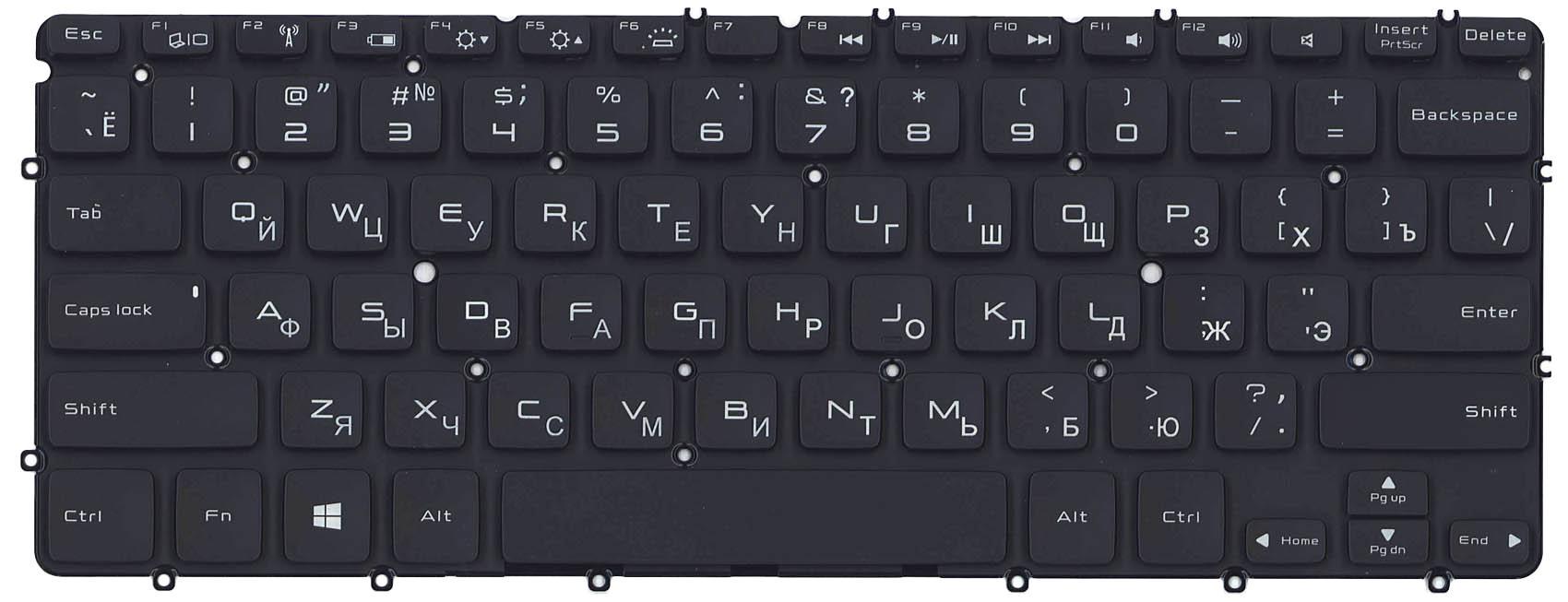 Клавиатура для ноутбука Dell XPS 13 с подсветкой Light Black