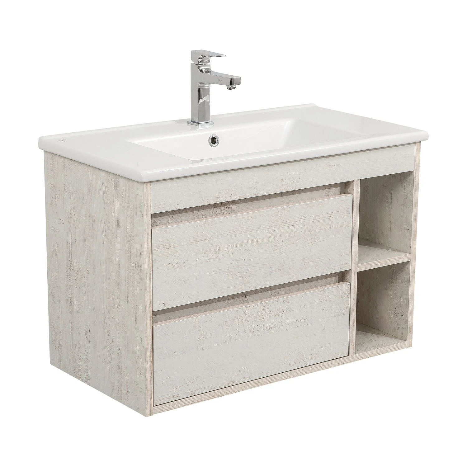 Тумба у ванну Aqua Rodos Шельф 85x45 підвісна з умивальником CeraStyle Arte Дерево (АР000082702)