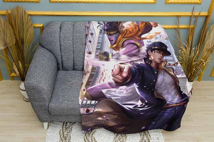 Плед JoJo in the city JoJo’s Bizarre Adventure плюш одношаровий 150х210 см (113752-1)