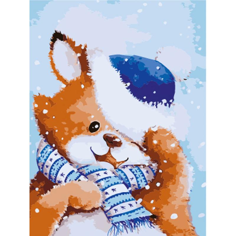 Картина по номерам Strateg Премиум Медведь 30x40 см (SS6843)