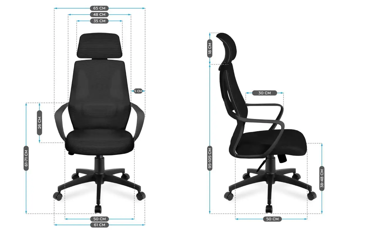 Офисное кресло Markadler Manager 2.8 с сеткой AirMESH до 130 кг. Black (29711163) - фото 2 Офисное кресло Markadler Manager 2.8 с сеткой AirMESH до 130 кг. Black (29711163) - фото 2