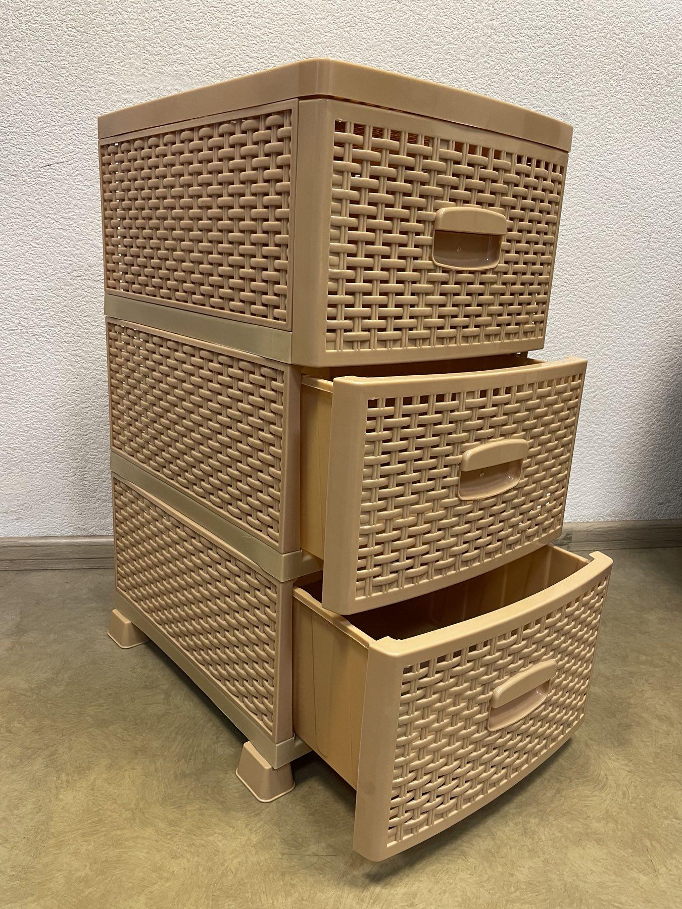 Комод пластиковий Rotange 3 ящики 70х37,5х46 см Бежевий (29439289) - фото 4 Комод пластиковий Rotange 3 ящики 70х37,5х46 см Бежевий (29439289) - фото 4