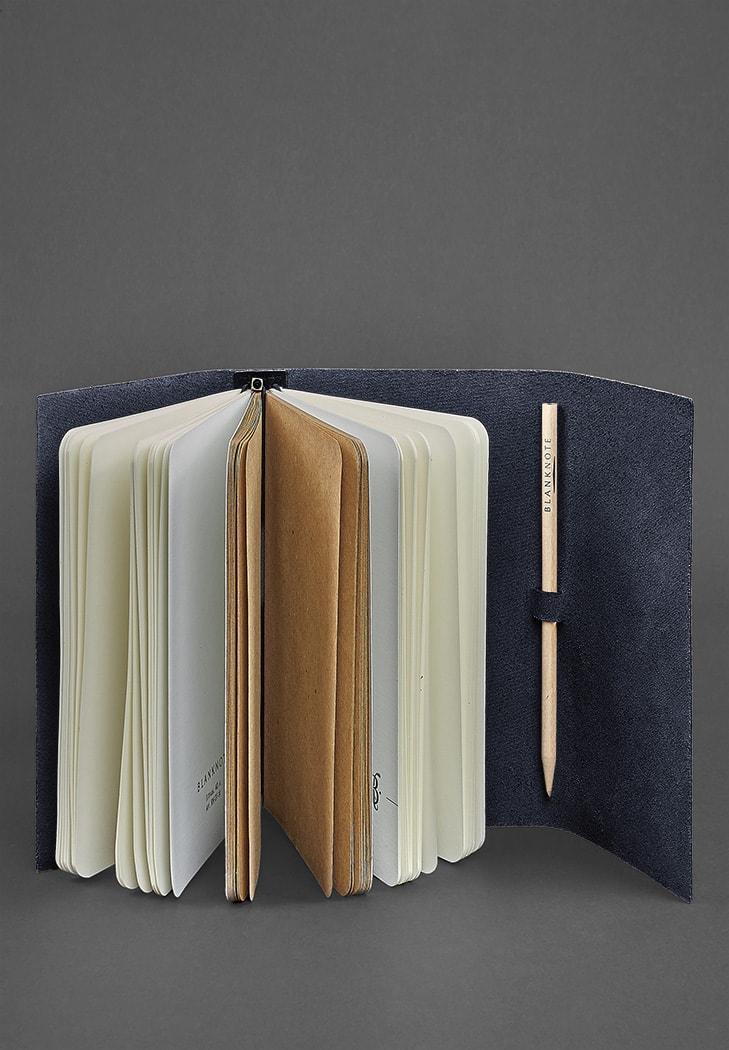 Кожаный блокнот Софт-бук 1.0 Краст Темно-синий (A-026919) - фото 2