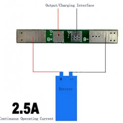 Контроллер BMS 1S 3,7V 2A заряда/разряда Li-ion для батарей 18650 (18236435) - фото 4