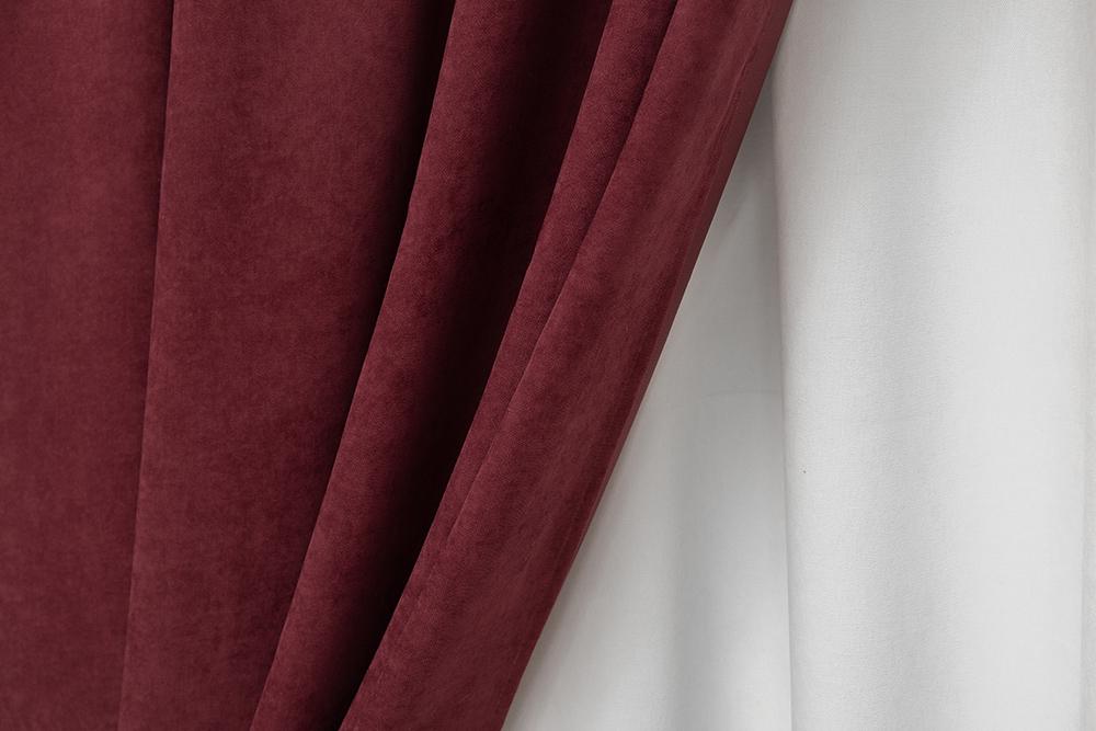 Комплект штор Микровельвет 1,5x2,85 м 2 шт. №13 Бордовий (2872-01) - фото 3 Комплект штор Микровельвет 1,5x2,85 м 2 шт. №13 Бордовий (2872-01) - фото 3