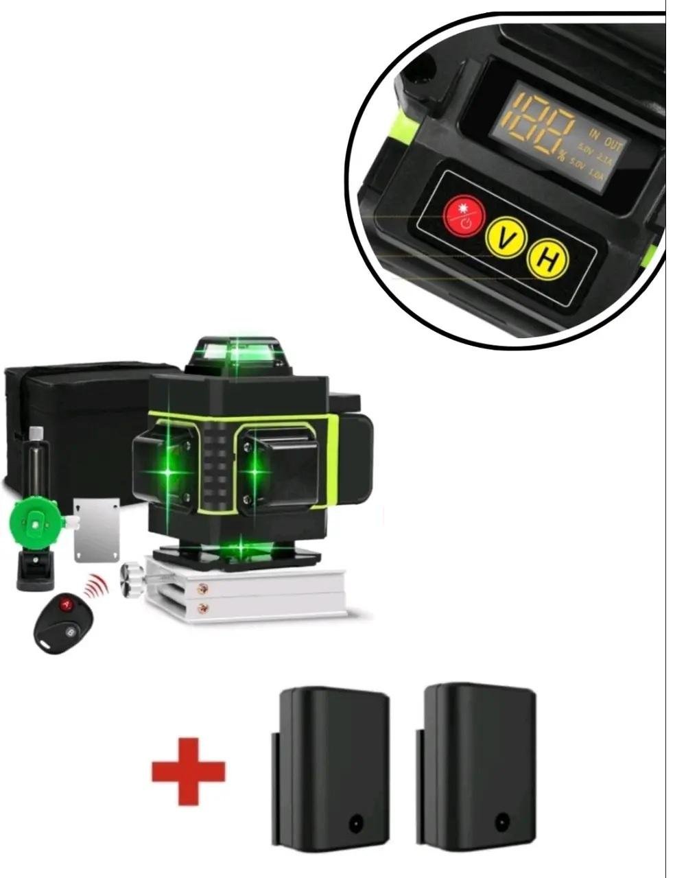 Лазерный уровень нивелир HILDA 4D Plus Full+LED с зеленым лучом на 16 линий 360 градусов - фото 15 Лазерный уровень нивелир HILDA 4D Plus Full+LED с зеленым лучом на 16 линий 360 градусов - фото 15