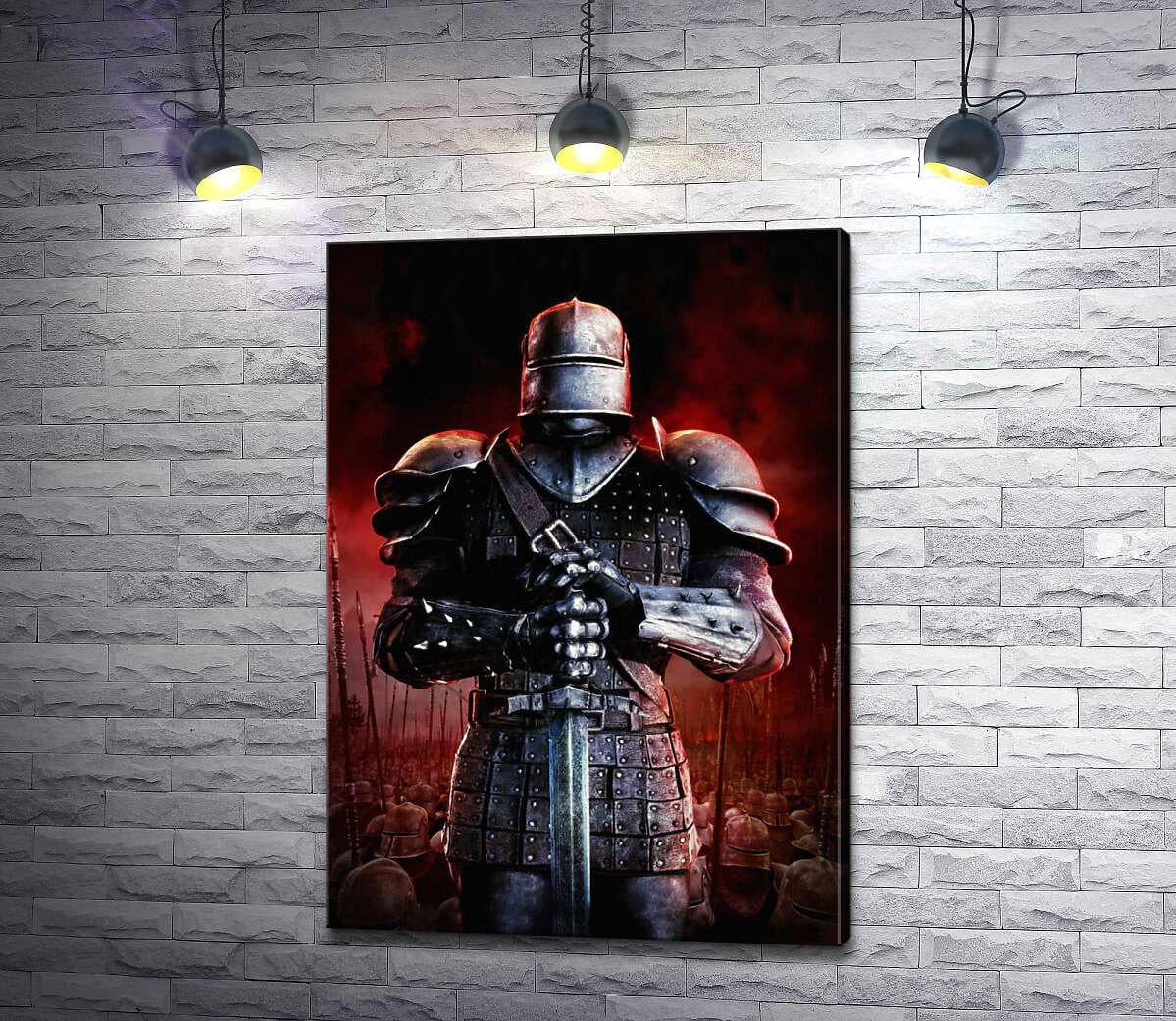 Картина ArtPoster Могучий рыцарь на кроваво-красном фоне 92x130 см Модуль №1 (003119)