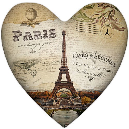 Подушка сердце Paris 37x37 см (4PS_15L074) Подушка сердце Paris 37x37 см (4PS_15L074)