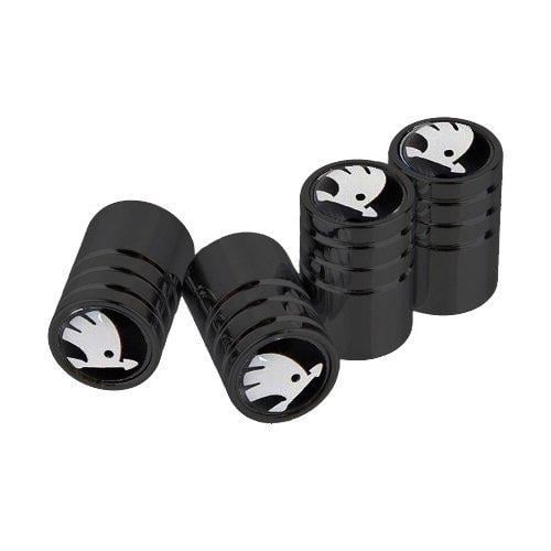 Набір ковпачків на ніпель для автомобіля SUNROZ Caps Long Skoda 4 шт. Black Набір ковпачків на ніпель для автомобіля SUNROZ Caps Long Skoda 4 шт. Black