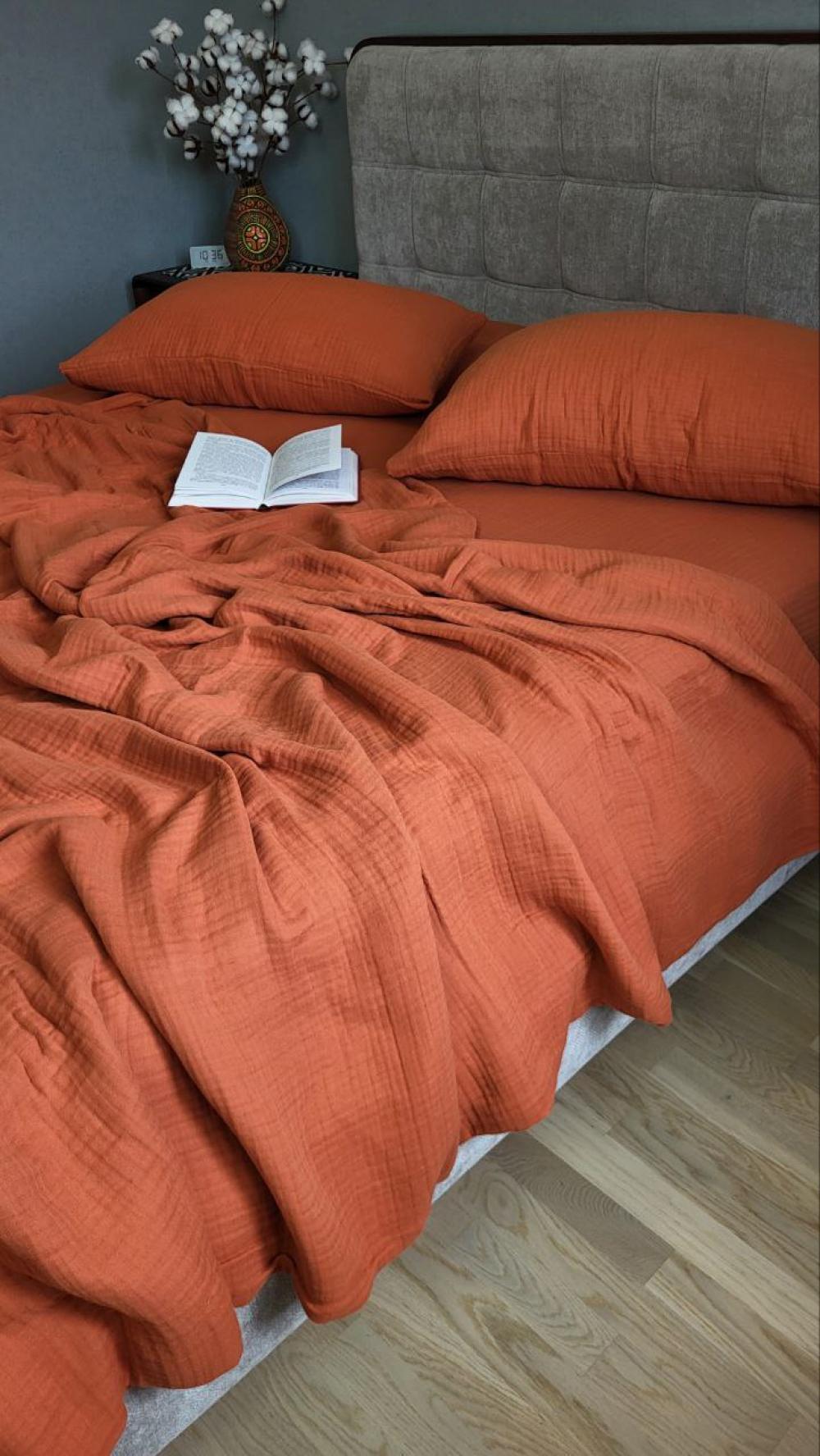 Покрывало муслин 140x220 см ShineTerracotta (11000) - фото 3 Покрывало муслин 140x220 см ShineTerracotta (11000) - фото 3