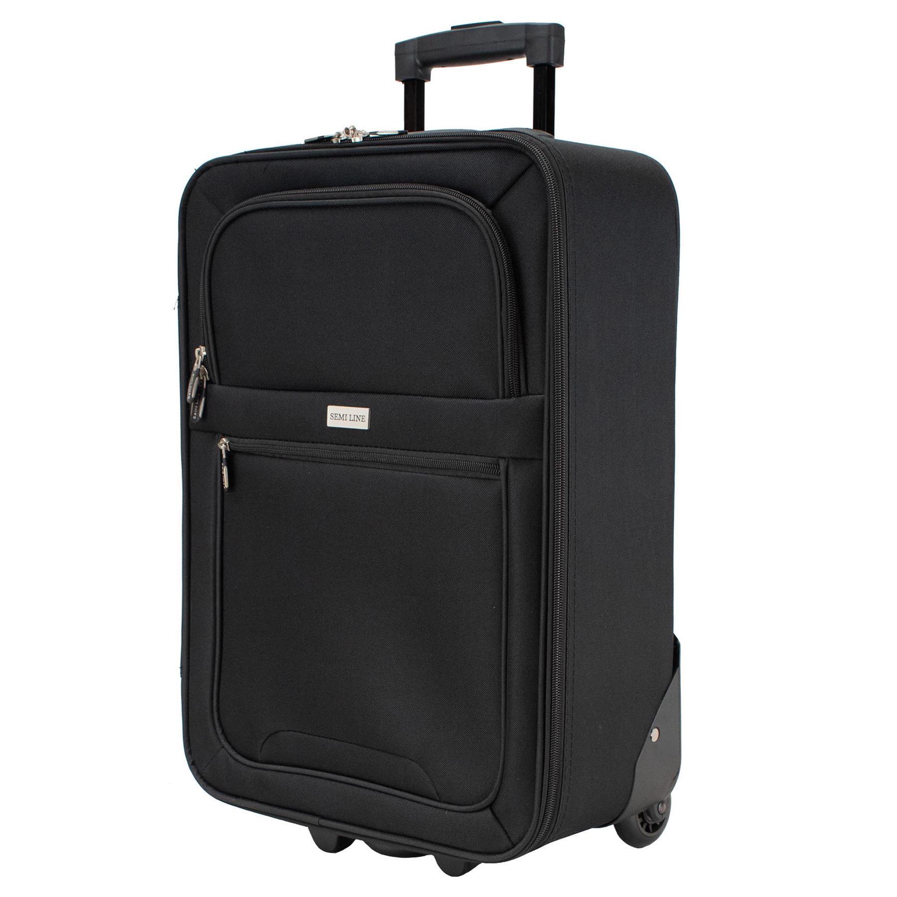 Чемодан маленький под ручную кладь SEMI LINE 20" Polyester S Black (T5659-1)