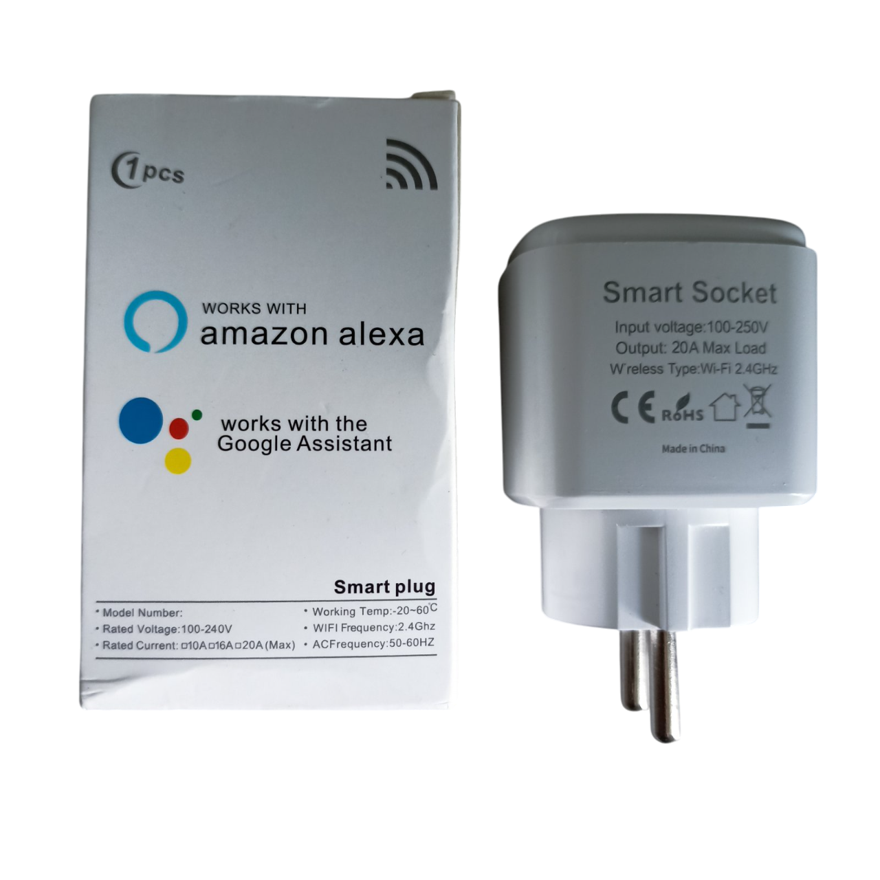 Розумна розетка Tuya Smart Life SMART SOCKET 20А лічильником електроенергії Білий (2730921184) - фото 1