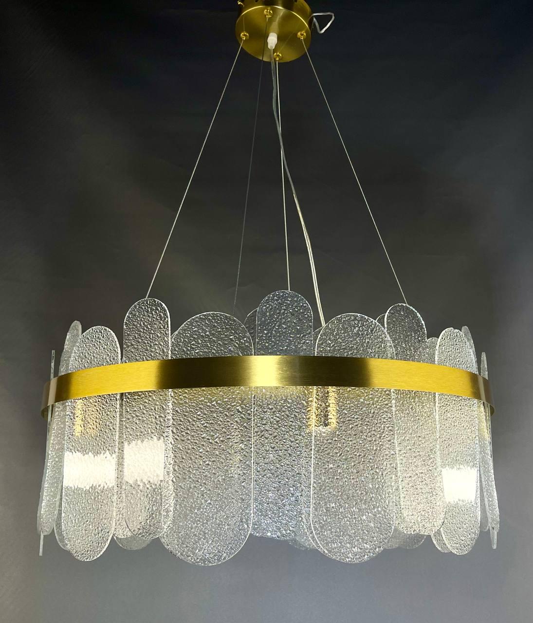 Люстра підвісна Zilini ER2005/600 з скляними пластинами Золотий (23910612) - фото 3