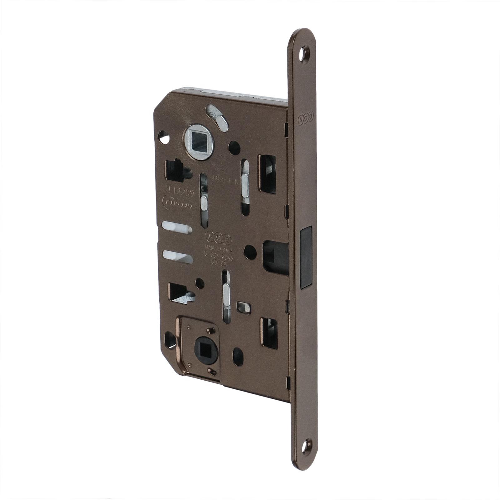 Замок врезной магнитный WC AGB Mediana Polaris XT 96/50 мм Коричневый бронзовый (B06102.50.22) - фото 1 Замок врезной магнитный WC AGB Mediana Polaris XT 96/50 мм Коричневый бронзовый (B06102.50.22) - фото 1