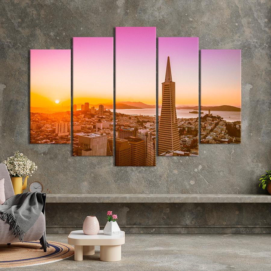 Картина город Район Ноб Хилл в Сан-Франциско 112x68 см (A810-5)