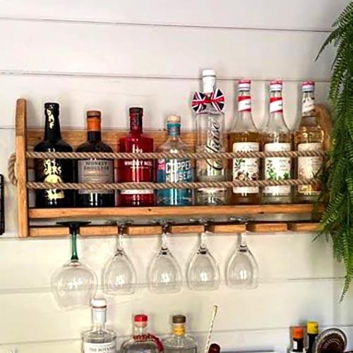 Полка для вина настенная из дерева Имидзу Сиена (ПНК-002905)