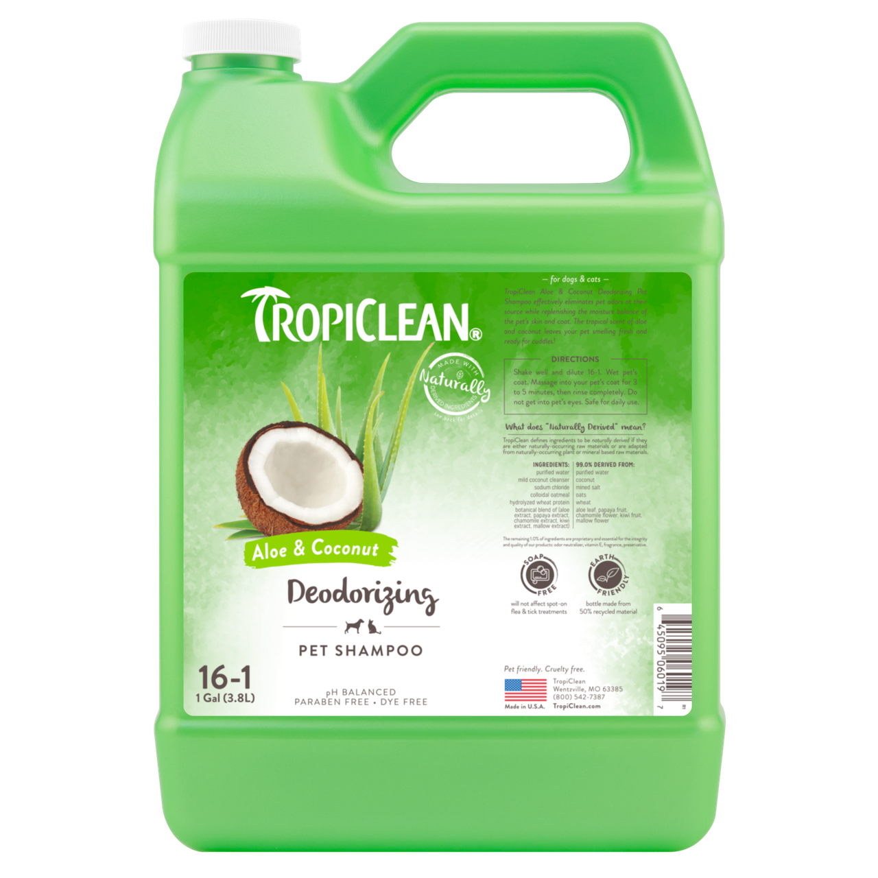 Шампунь Tropiclean Aloe&Coconut для собак та котів 9,5 л (900103)