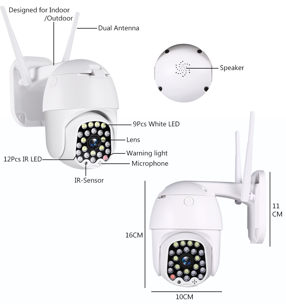 IP-камера вулична Wi-Fi CAD 555G-PTZ 2 Mp 1080P з ІЧ підсвічуванням+карта пам'яті 64Гб - фото 5