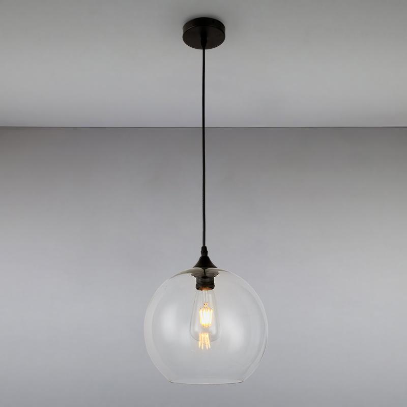 Люстра підвісна лофт Light House LS-14835-1 CL на одну лампу Чорний/Прозорий