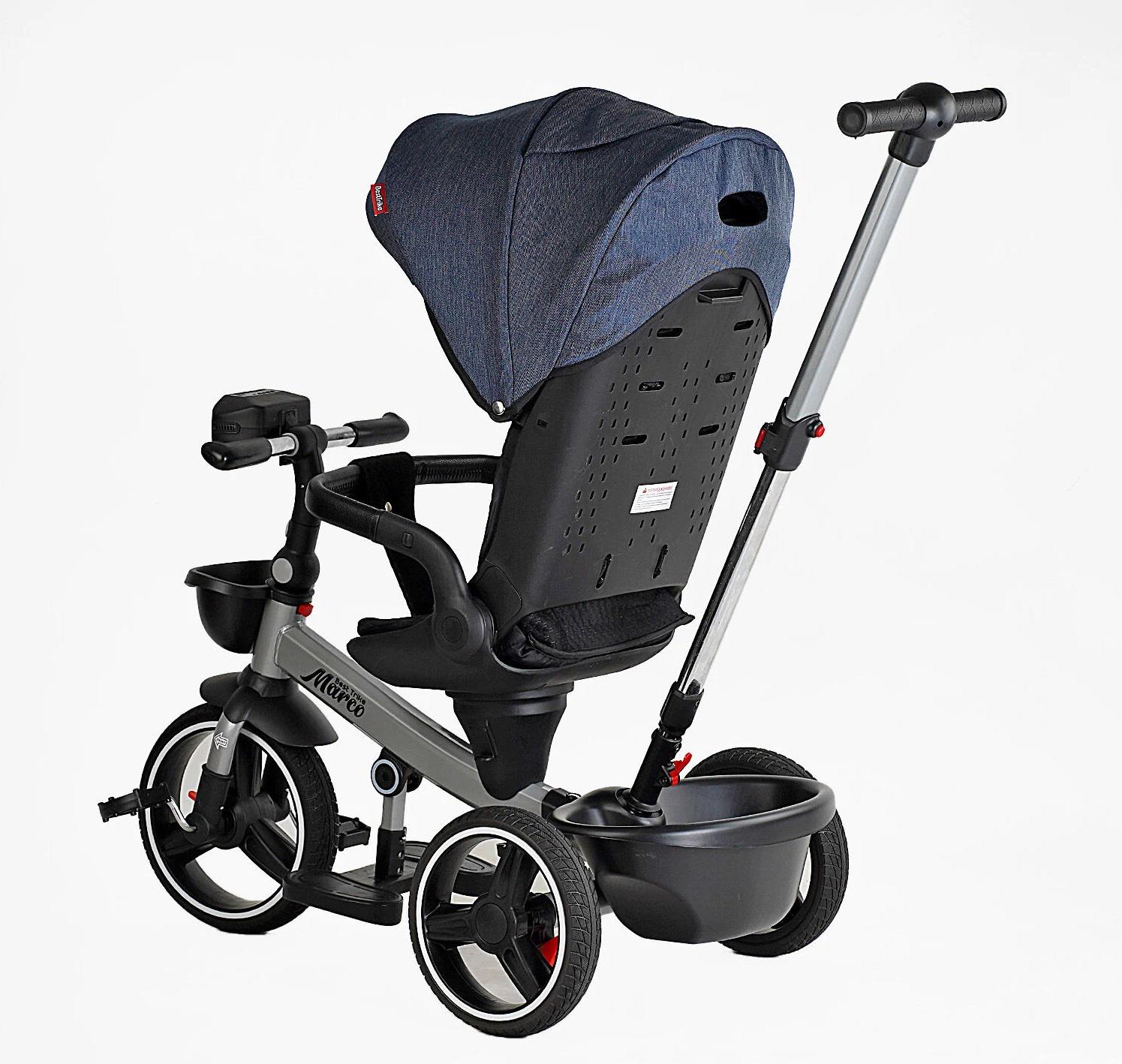 Велосипед 3-х колесный детский Best Trike Marco фара музыкальная/с USB/пульт Blue (157603) - фото 7