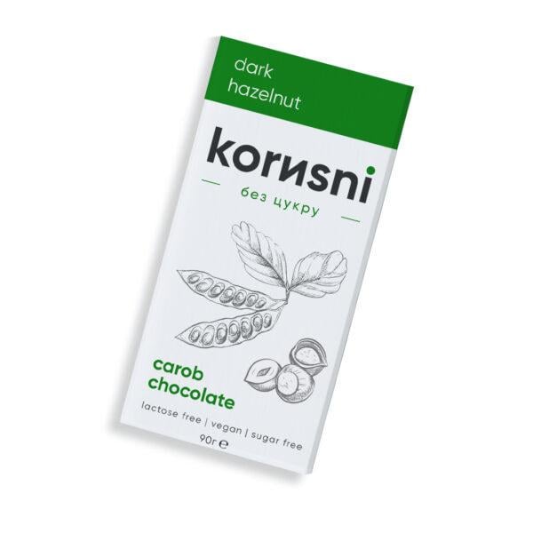 Шоколад чорний korusni без цукру Фундук 90 г (2126094348)