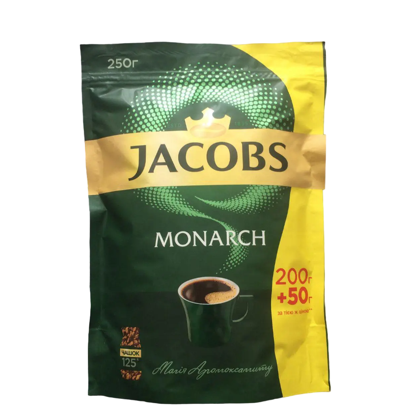 Кофе растворимый Jacobs Monarch натуральный сублимированный без ароматизаторов 250 г (1246795606)